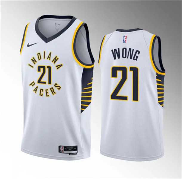 Mens Indiana Pacers #21 Isaiah Wong White 2023 Draft Association Edition Stitched Basketball Jersey Dzhi->indiana pacers->NBA Jersey
